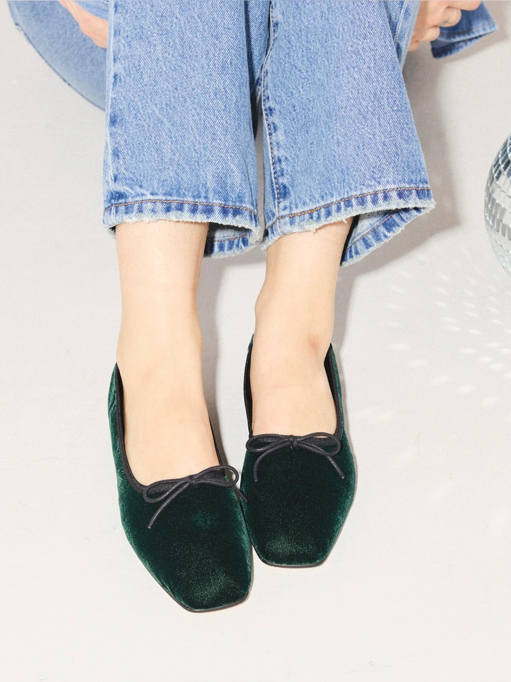 Freda Salvador // NEW Jada Ballet Flat in Emerald Velvet
